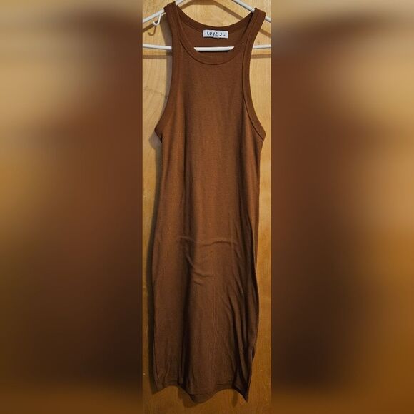 love J Dresses & Skirts - Love J womens sleeveless ribbed dress M brown *